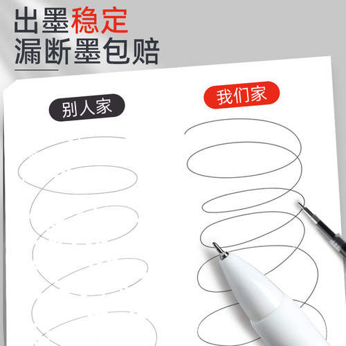 晨光按动笔芯CS笔芯替换芯ST黑色速干笔芯0.5mm笔芯中性笔笔芯替芯水笔子弹头按动笔笔芯红色全针管圆珠笔芯 - 图2