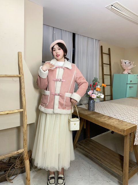 Roujuanjia Lamb Suede Composite Wool AB Version