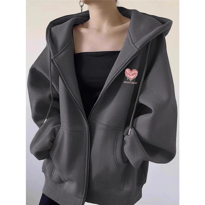 高端大牌即墨纯棉卫衣女秋冬新品连帽开衫加绒加厚棒球服女士外套