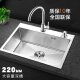Kitchen sink 304 stainless steel hand-brushed thickened single-slot household wash basin dish sink pool under counter basin