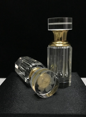 SJ沉香八角形水晶精油瓶分装瓶高级1/2/3ml香水小空瓶美容院瓶子