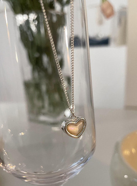 极简冷淡风贝壳爱心吊坠项链女韩国个性简约百搭气质颈链锁骨链