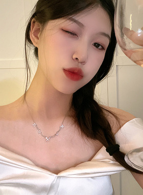 韩版精致锆石蝴蝶项链女轻奢气质名媛锁骨链ins冷淡风简约配饰品