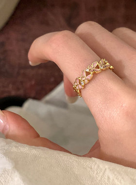 简约甜美滴油蝴蝶戒指女小众高级感个性精致时尚气质百搭指环戒子