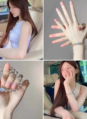手链 点点大王张照愉明星同款白搭海蓝手串冰透显白