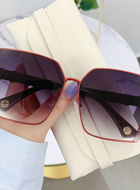 新款女士切边太阳镜时尚抖音网红素颜大方框太阳眼镜潮款遮阳墨镜