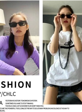 2024新款小方框韩版太阳镜GD金智妮同款墨镜抖音潮流女士开车遮阳