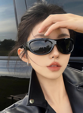骑行猫眼gm墨镜女款2024新款防紫外线高级感女时髦辣妹风太阳镜潮