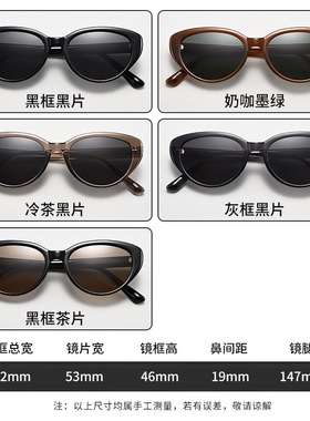 2024新款太阳镜复古三角猫墨镜女款防晒小脸小框高级感潮 YC93065