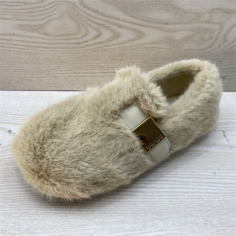 毛毛鞋勃肯鞋女外穿2025冬季新款加绒保暖小香风包头豆豆棉鞋女鞋 - 图0