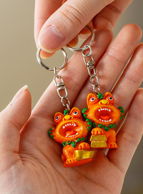 瓦猫钥匙扣瓦当萌猫灵兽创意饰品