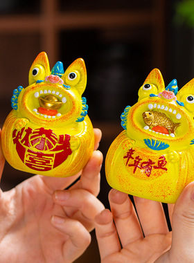 瓦猫瓦当萌猫灵兽创意桌面摆件