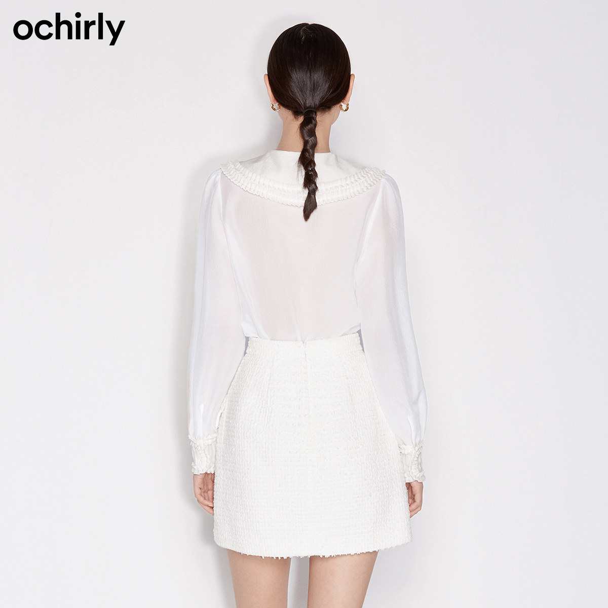 3件85折欧时力新款秋装丝醋女衬衫 ochirly衬衫