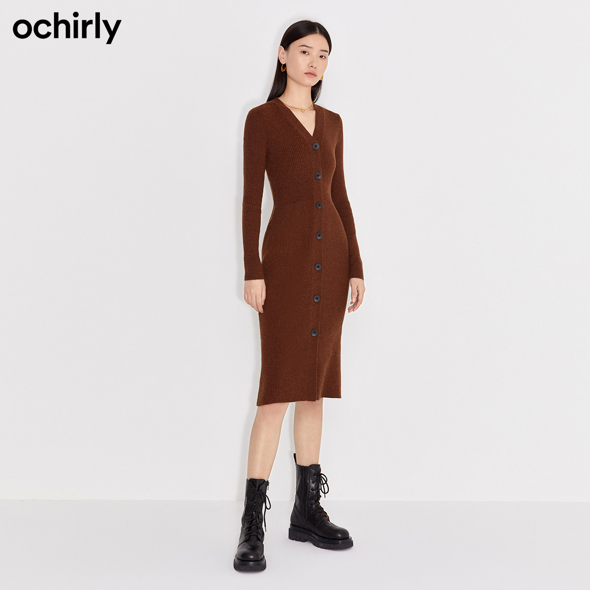 2件9折欧时力2021新款秋装小连衣裙 ochirly连衣裙