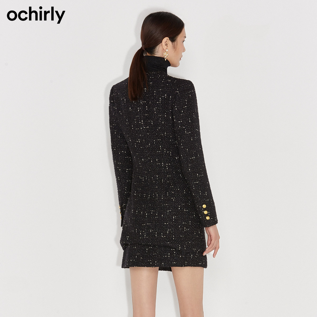 【提前加购】欧时力2021新款冬装排扣 ochirly毛呢外套