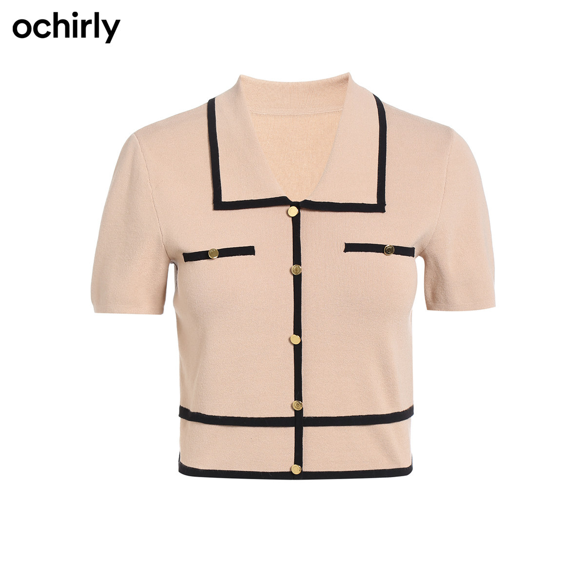 baby同款欧时力短袖女新款针织衫 ochirly毛针织衫