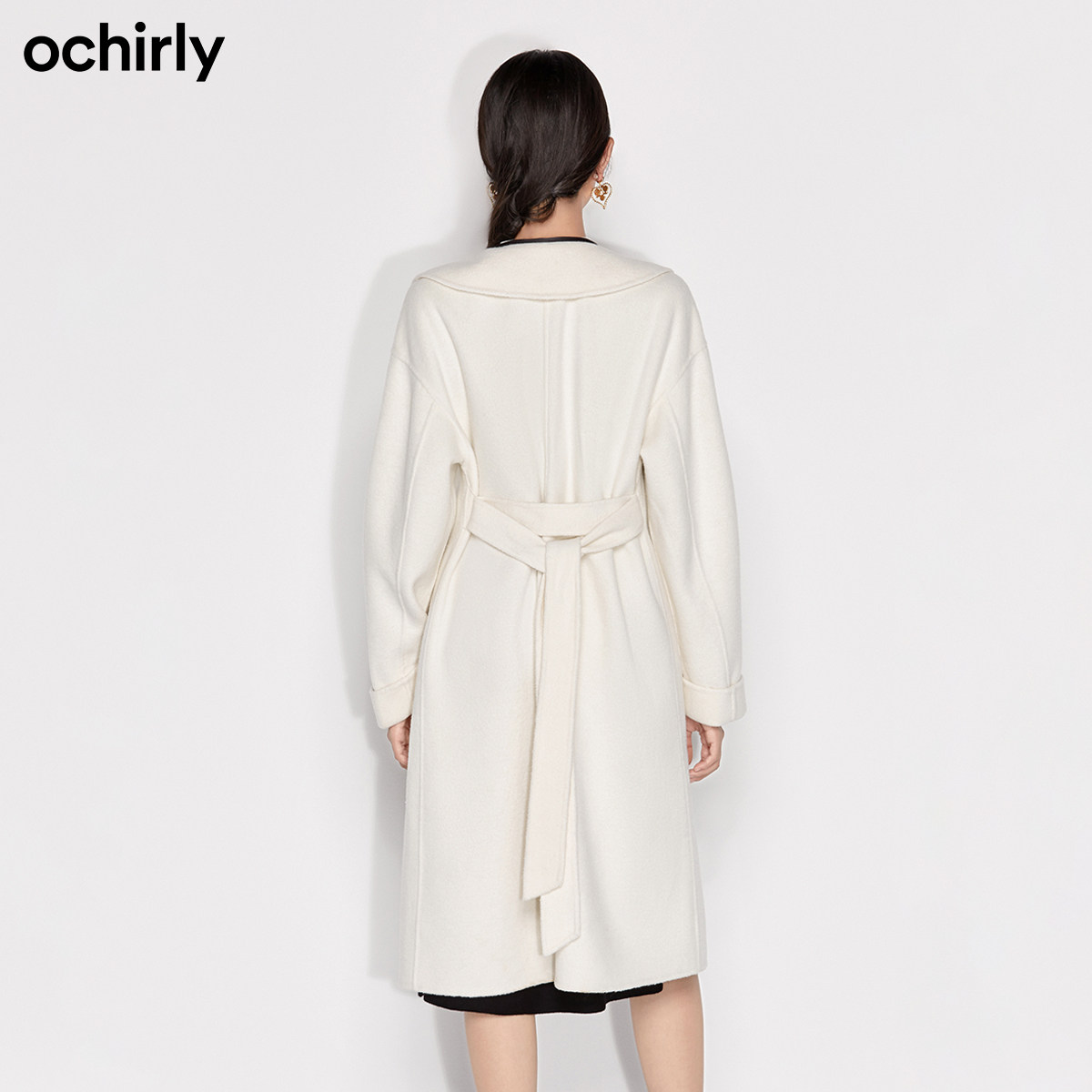 2件9折欧时力2022新款春装纯羊毛女 ochirly毛呢外套