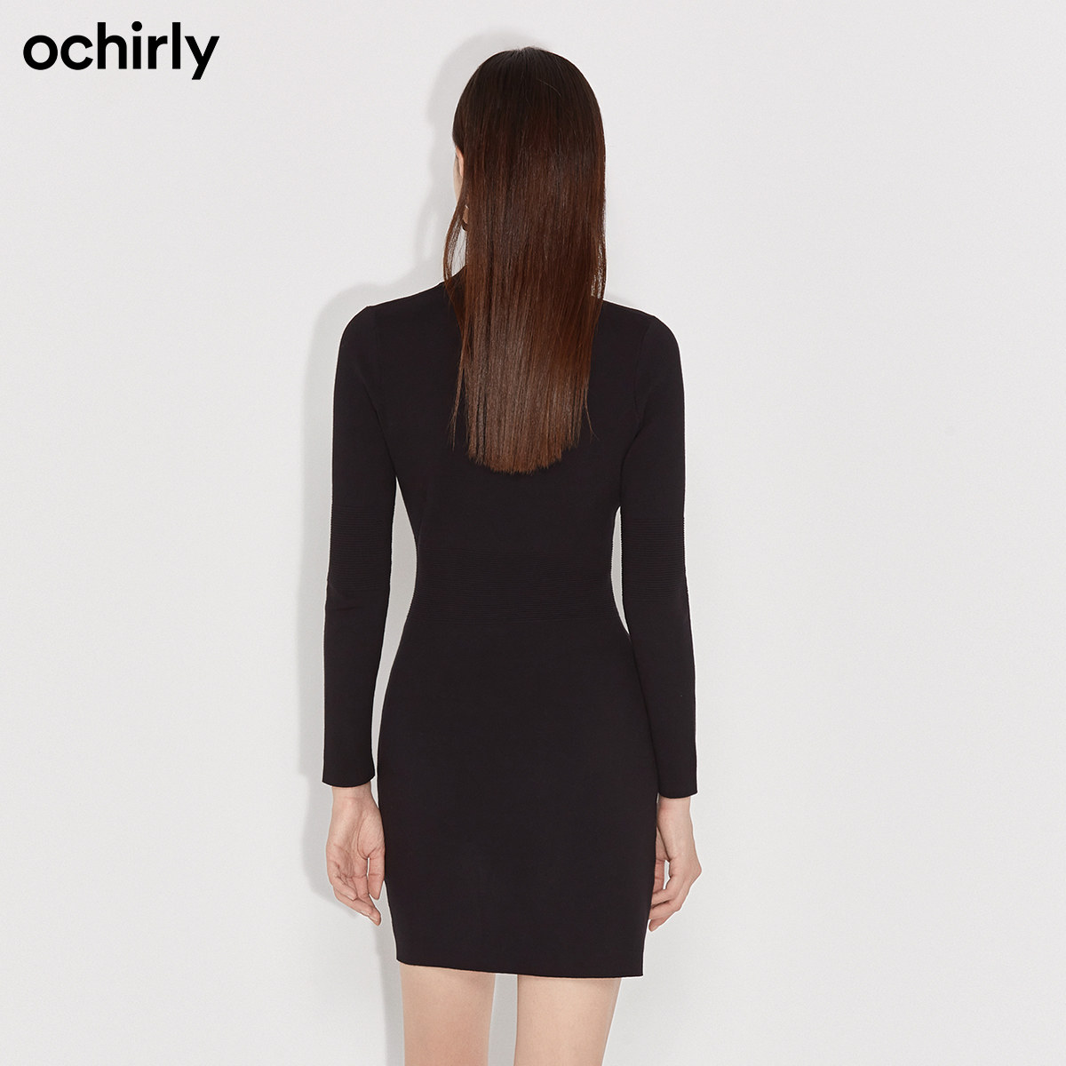 黑标系列欧时力新款冬装拉链连衣裙 ochirly连衣裙