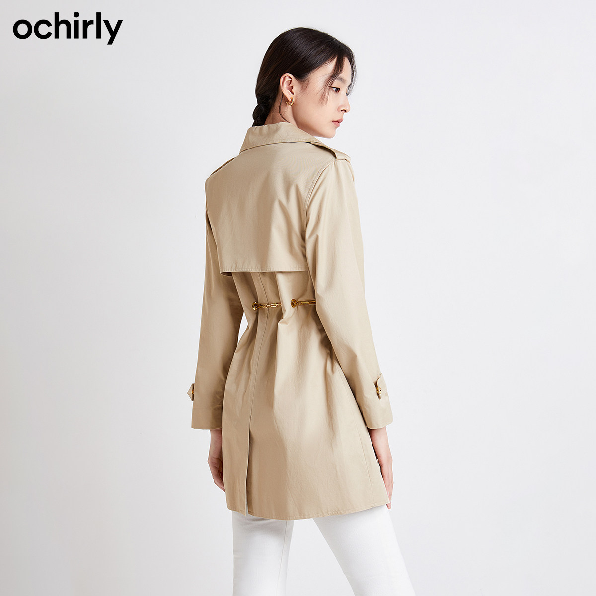 【2件9折】欧时力2022新款秋金属风衣 ochirly风衣