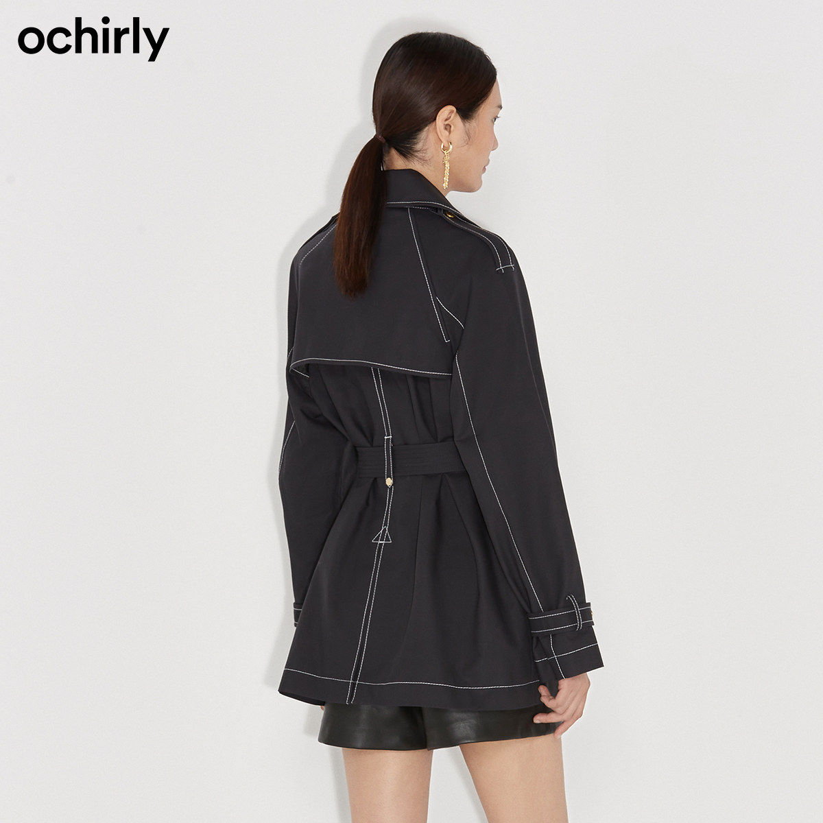 ochirly欧时力2021新款冬装腰带女 ochirly风衣