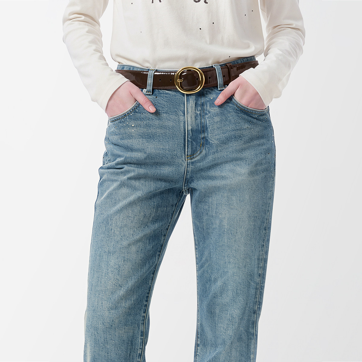 [新品]OCHIRLY欧时力牛仔裤超模裤
