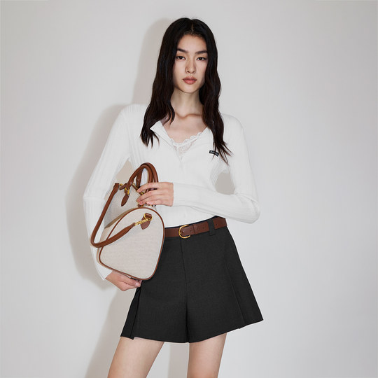 OCHIRLY wool pit striped knitted jacket