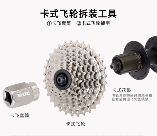 正品TOOPRE山地公路自行车变速飞轮拆装工具卡式旋式飞轮套筒扳手