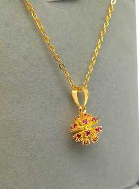 彩钻项链绿色时尚风吊坠