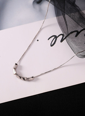 s925纯银碎银子项链女夏ins小众轻奢转运珠豆豆锁骨链 送闺蜜礼物