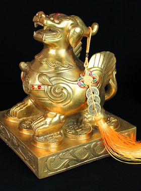 风水礼品客厅黄铜桌面摆件