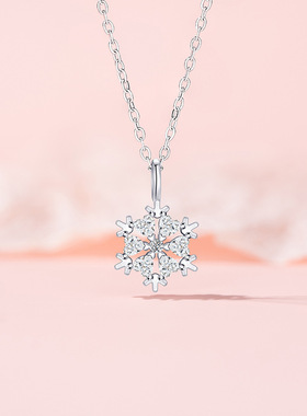 原创设计冬日序章系列雪花项链女款小众设计感不锈钢锁骨链礼物