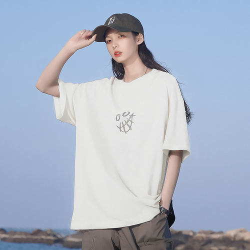 万有引力博物馆|手绘印花短袖T恤女夏季2026新款体恤宽松半袖上衣 - 图2
