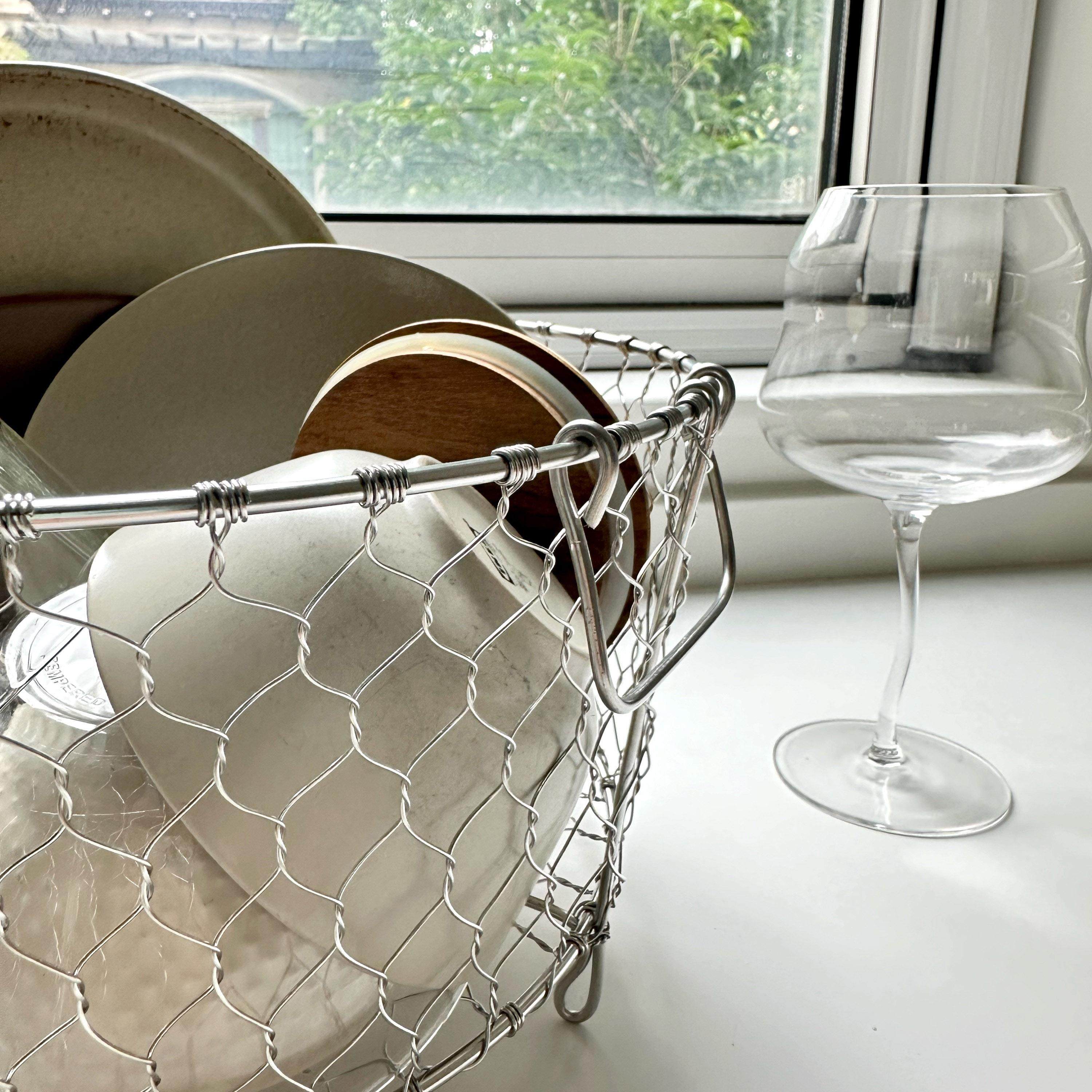 手作不锈钢沥水篮 手工编织厨房收纳篮水果篮零食碗碟杂物收纳筐,淘宝优惠券,粉丝福利购,淘宝优惠卷