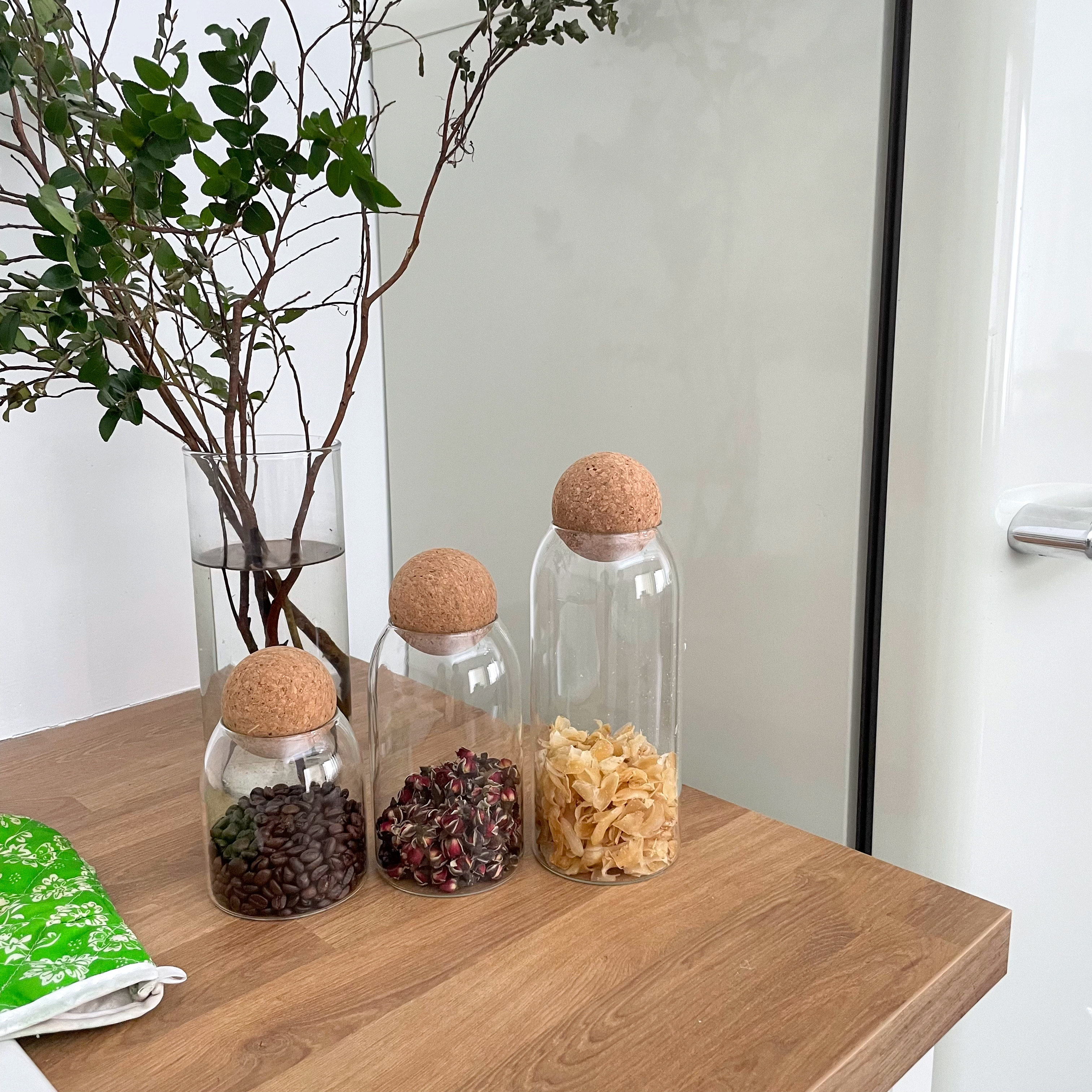 密封罐子软木塞高硼硅透明玻璃瓶子家用干果杂粮咖啡豆保鲜储物罐,淘宝优惠券,粉丝福利购,淘宝优惠卷