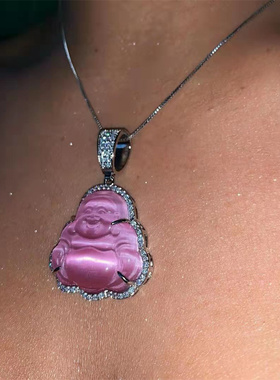 欧美ins外贸辣妹琉璃弥勒佛吊坠