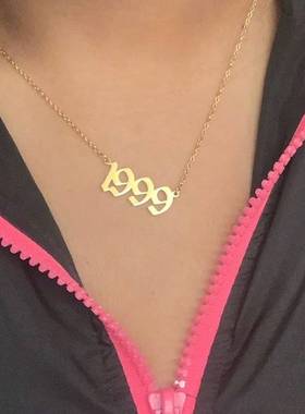 ins生日年份不掉色项链