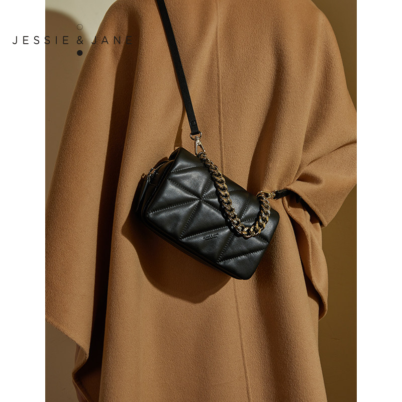 jessie jane2020秋冬新款格纹单肩包 jessiejane女士包袋