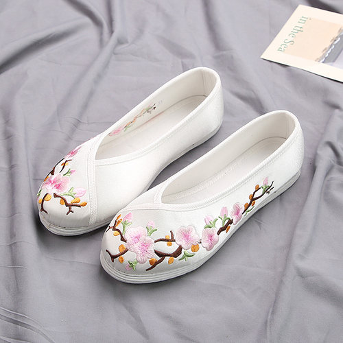 老北京手工布鞋女款单鞋绣花鞋千层布底民族风圆头舞蹈鞋子国风鞋 - 图2