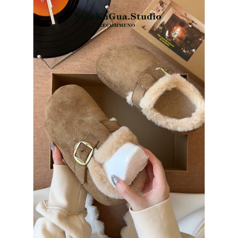 厚底内增高加绒勃肯鞋女2025新款冬季保暖毛毛棉鞋外穿大头雪地靴,淘宝优惠券,粉丝福利购,淘宝优惠卷