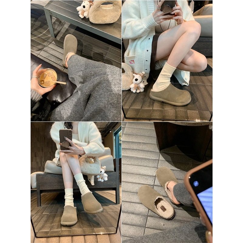 牛皮版~羊毛小土豆包头内增高勃肯毛毛拖鞋女乐福鞋加绒保暖棉鞋,淘宝优惠券,粉丝福利购,淘宝优惠卷