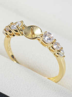 新款小众戒指空托S925纯银洋气