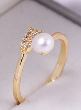 DIY微镶14k国产包金配件戒指托