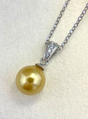 S925纯银时尚简约瓜子扣锆石吊坠