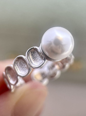 工艺新款珍珠配件S925纯银复古