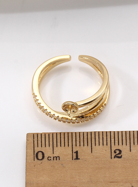 国产14k包金保色戒指锆石环形