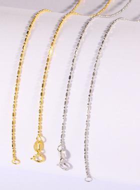 S925纯银轻奢橄榄链项链裸链女款