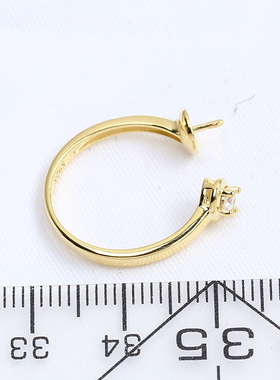 单钻精致款珍珠戒指开口空托