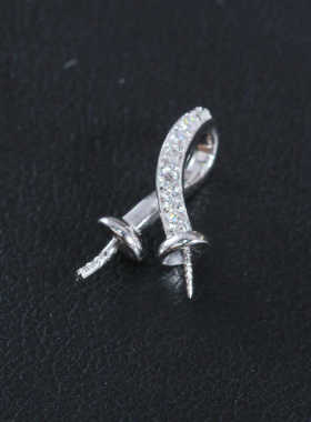 时尚交叉环结甜美空托S925纯银