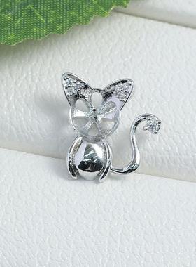 DIY珍珠配件新款S925纯银吊坠