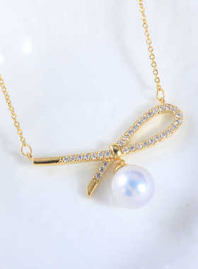 DIY通勤单结珍珠配件铜镀金